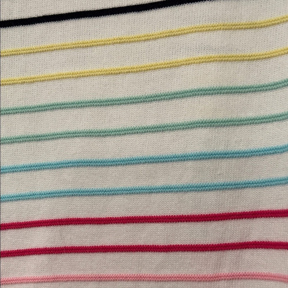 Talbots White Cardigan with Multicolor Stripes - Picture 6 of 6